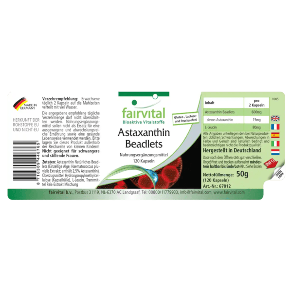 Astaxanthin Beadlets (fairvital) deutsch