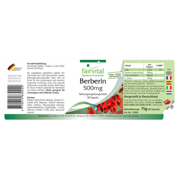 Berberin 500mg (fairvital) deutsch