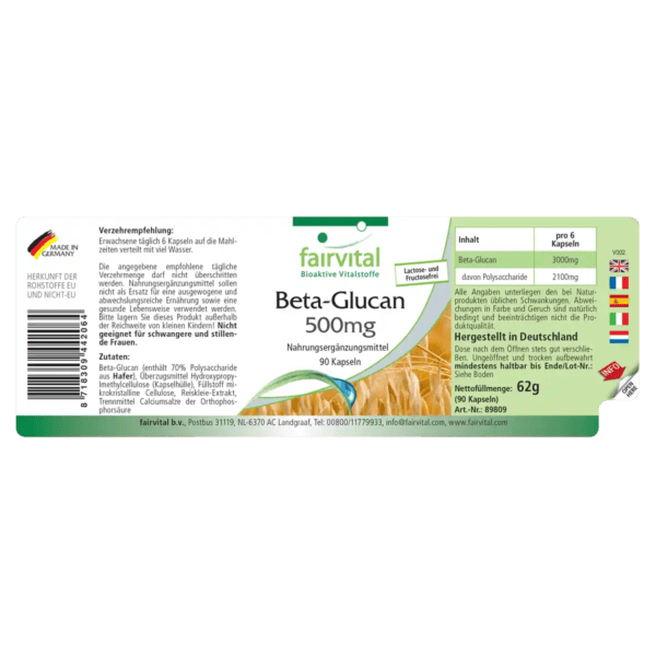 Beta-Glucan 500mg (fairvital) deutsch