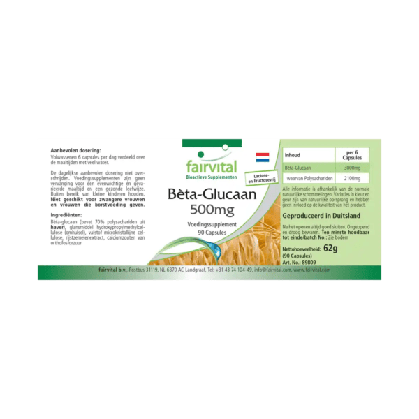 Beta-Glucan 500mg (fairvital) niederländisch