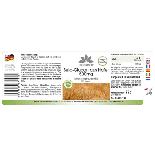 Beta-Glucan aus Hafer 500mg (Warnke)_deutsch