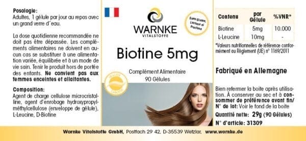 Biotin 5mg (Warnke) - französisch