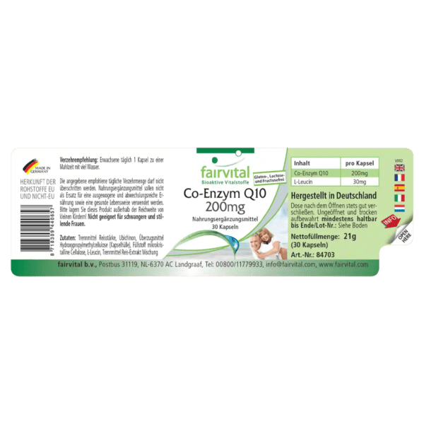 Co-Enzym Q10 200mg (fairvital) 30 Kapseln deutsch