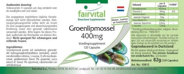 Grünlippmuschel 400mg (fairvital)_niederländisch