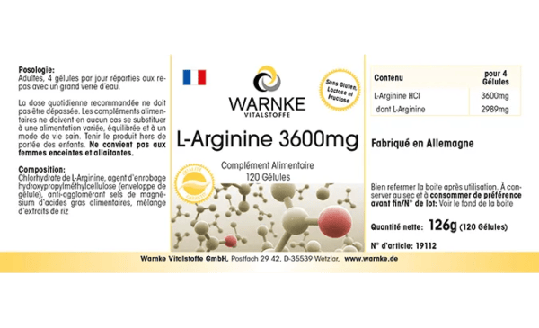 L-Arginin 3600mg (Warnke) - französisch