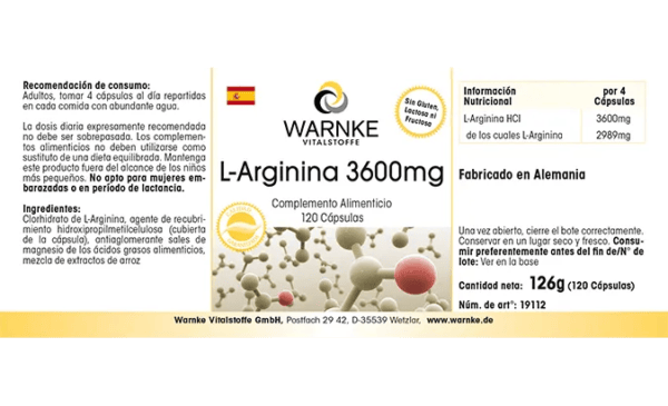 L-Arginin 3600mg (Warnke) - spanisch