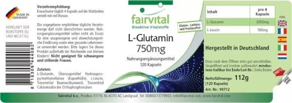 L-Glutamin 750mg (fairvital)_deutsch