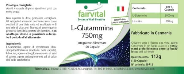 L-Glutamin 750mg (fairvital)_italienisch