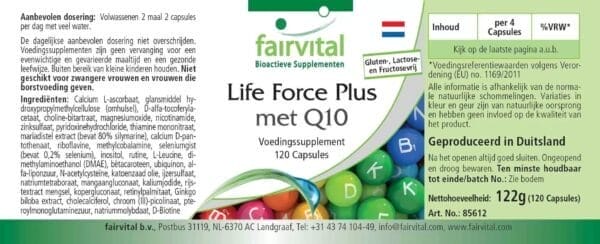 Life Force Plus mit Q10 (fairvital) niederländisch