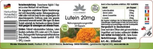 Lutein 20mg (Warnke) - deutsch