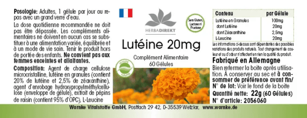 Lutein 20mg (Warnke) - französisch