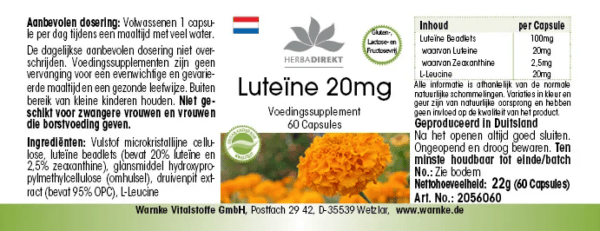 Lutein 20mg (Warnke) - niederländisch