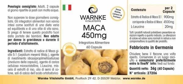 Maca 450mg (Warnke) - italienisch