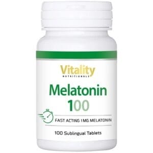 Melatonin 1mg Sublingual Lutschtabletten (Vitality Nutritionals), 100 Stk.