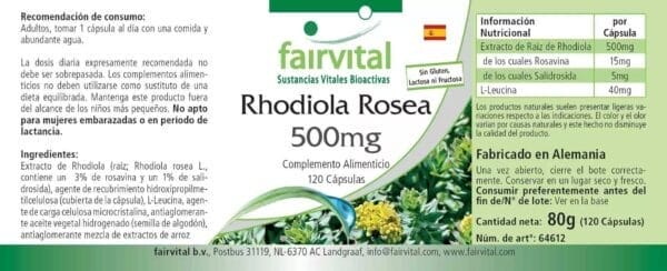 Rhodiola Rosea 500mg (fairvital) spanisch