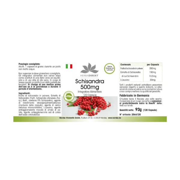 Schisandra Kapseln 500mg (Warnke)_italienisch