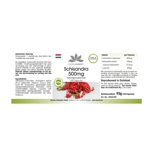 Schisandra Kapseln 500mg (Warnke)_niederländisch