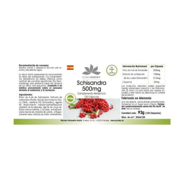 Schisandra Kapseln 500mg (Warnke)_spanisch