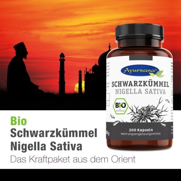 Schwarzkümmel Kapseln 450mg vegan - BIO (Ayursana)_5