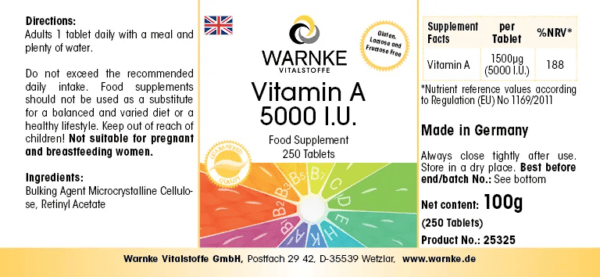 Vitamin A 5000 I.E. (Warnke) - englisch