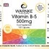 Vitamin B5 500mg (Warnke) - englisch