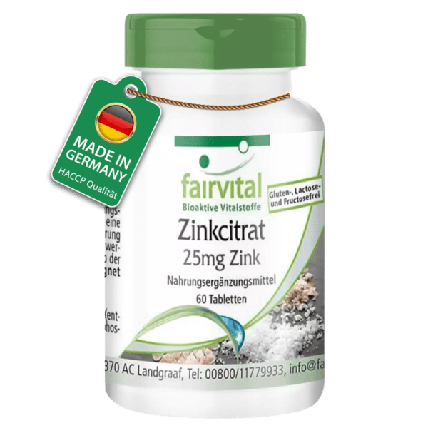 Zinkcitrat mit 25mg Zink (fairvital)