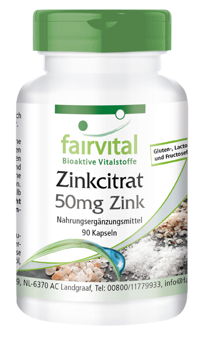 Zinkcitrat mit 50mg Zink (fairvital)