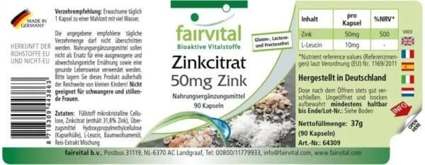 Zinkcitrat mit 50mg Zink (fairvital)_deutsch