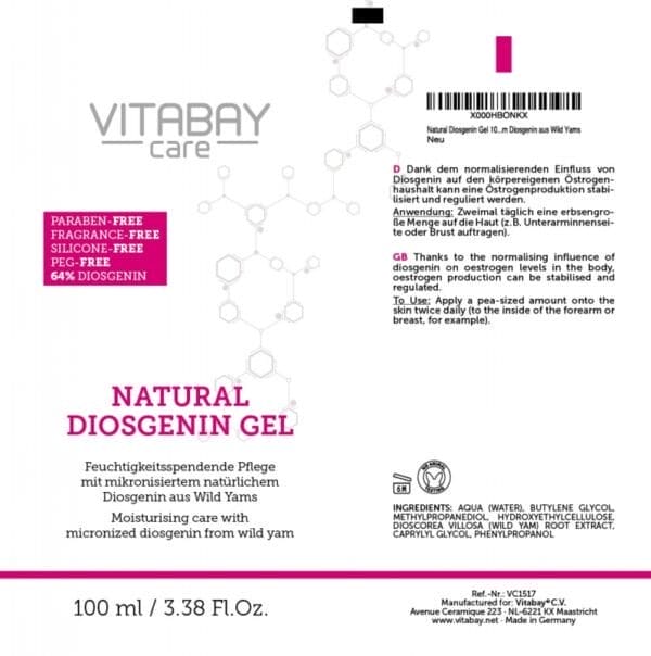 Natural Diosgenin Gel extra stark - 64% Diosgenin aus 80% Wild Yams Extrakt (Vitabay)_2