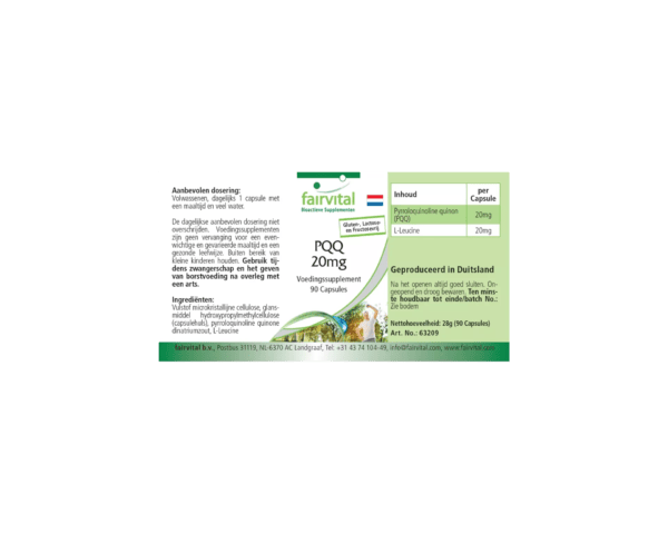PQQ 20mg (fairvital)_niederländisch