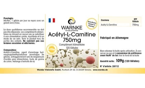 Acetyl-L-Carnitin 750mg (Warnke)_französisch