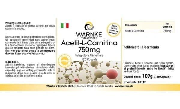 Acetyl-L-Carnitin 750mg (Warnke)_italienisch